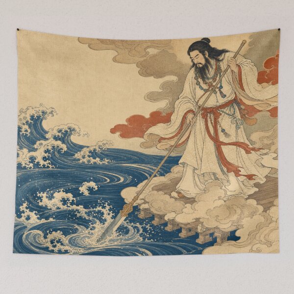 Item preview, Izanagi God - Vintage Japanese Mythology Ukiyo-e Woodblock Art designed and sold by bapupa.