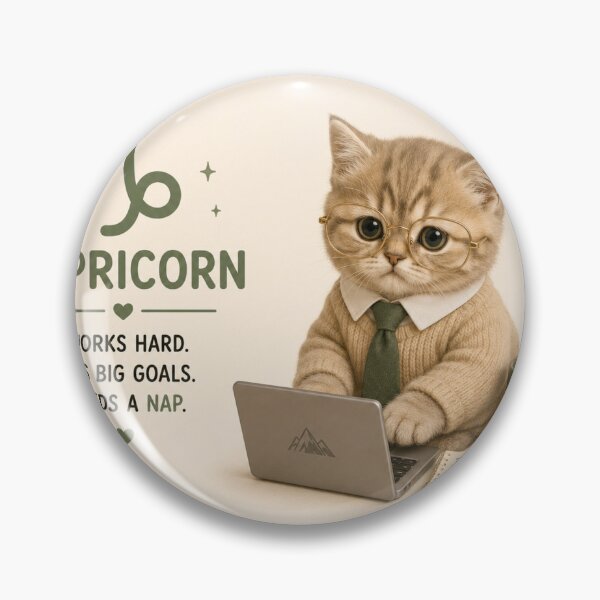 Item preview, Capricorn Zodiac Cat – Funny Workaholic Astrology Kitty designed and sold by LovelyCatGalaxy.