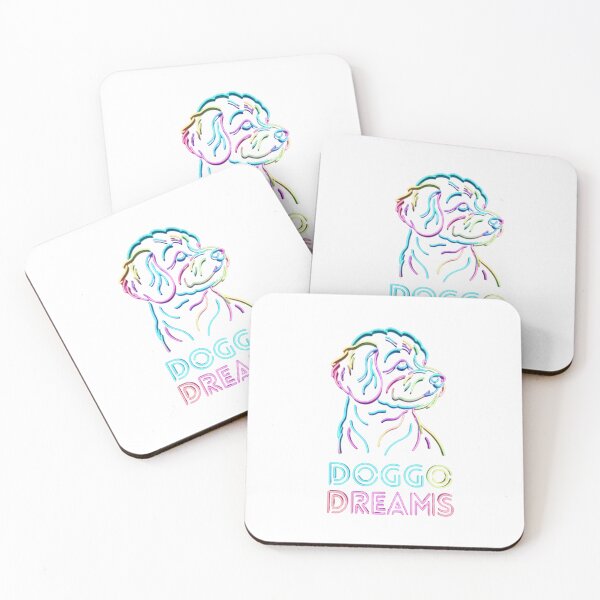 Item preview, Doggo Dreams Colorful Neon Line Art Puppy designed and sold by GiggleInkTees.