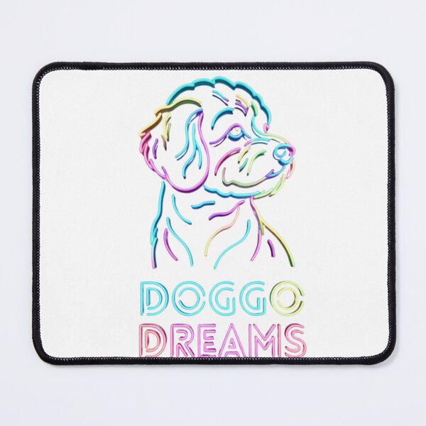 Item preview, Doggo Dreams Colorful Neon Line Art Puppy designed and sold by GiggleInkTees.