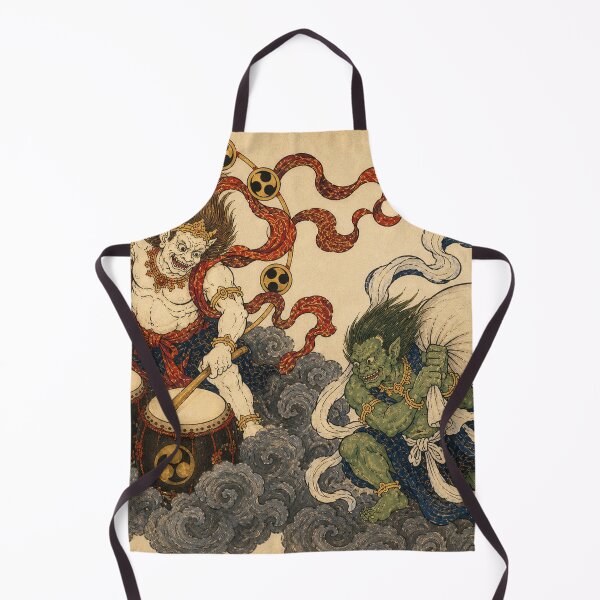 Item preview, Raijin and Fujin - Vintage Japanese Mythology Ukiyo-e Woodblock Art designed and sold by bapupa.
