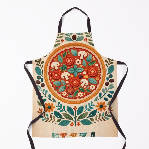 Item preview, Wall Art - Postcard - Folk-Art Pizza Delight designed and sold by ForeverPrintsOK.