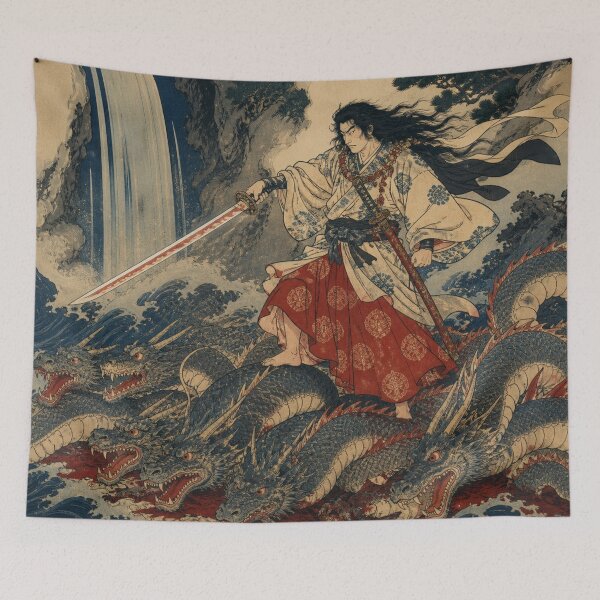 Item preview, Susanoo Storm God - Vintage Japanese Mythology Ukiyo-e Woodblock Art designed and sold by bapupa.