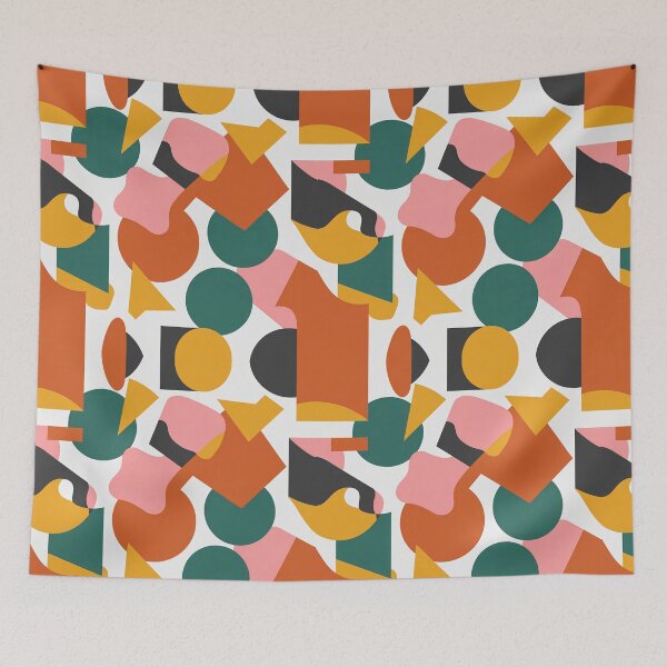 Item preview, Modern Abstract Shapes Retro Geometric Pattern Art designed and sold by cabana.space.