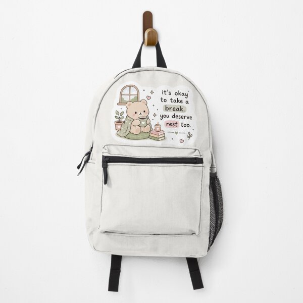 Item preview, It’s Okay to Take a Break Sticker – Cozy Bear Self Care Aesthetic designed and sold by Pransis_Diginer_26.