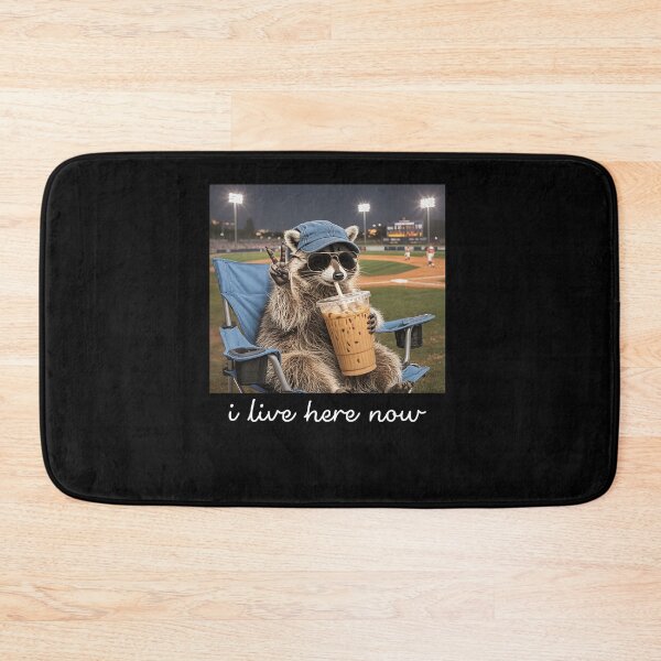 Item preview, I live here now Raccoon Funny Baseball designed and sold by Hedoraxe.