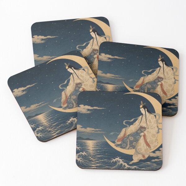 Item preview, Tsukuyomi Moon God - Vintage Japanese Mythology Ukiyo-e Woodblock Art designed and sold by bapupa.