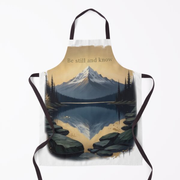 Item preview, Be still and know mountain lake reflection oil painting zen art designed and sold by icemanphotos.