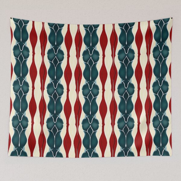 Item preview, Abstract Cyber-Organic Fluid Stripe - Modern Deco Seamless Pattern designed and sold by UniqueDesign751.
