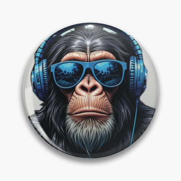 Item preview, Never Stop - Cool Monkey DJ with Headphones designed and sold by Hou$e of Art .