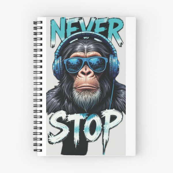 Item preview, Never Stop - Cool Monkey DJ with Headphones designed and sold by Hou$e of Art .