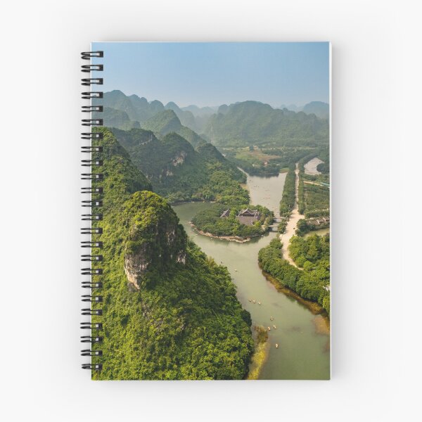 Item preview, Aerial Trang An Peaks - Ninh Binh, Vietnam | Epic Limestone Karst Drone Landscape Art designed and sold by Ross.A.Campbell.