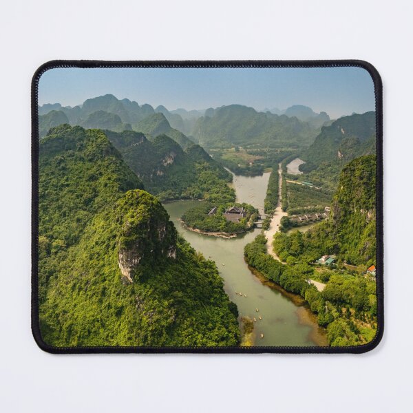 Item preview, Aerial Trang An Peaks - Ninh Binh, Vietnam | Epic Limestone Karst Drone Landscape Art designed and sold by Ross.A.Campbell.