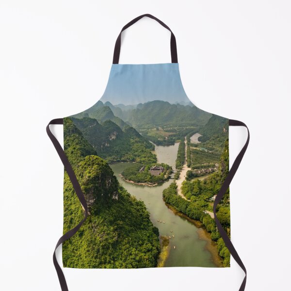 Item preview, Aerial Trang An Peaks - Ninh Binh, Vietnam | Epic Limestone Karst Drone Landscape Art designed and sold by Ross.A.Campbell.