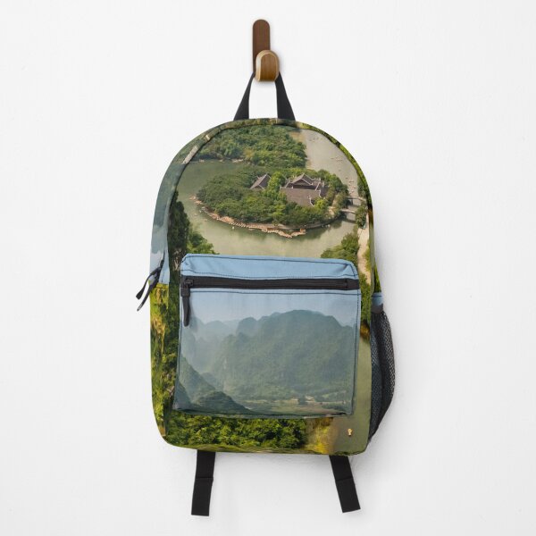 Item preview, Aerial Trang An Peaks - Ninh Binh, Vietnam | Epic Limestone Karst Drone Landscape Art designed and sold by Ross.A.Campbell.