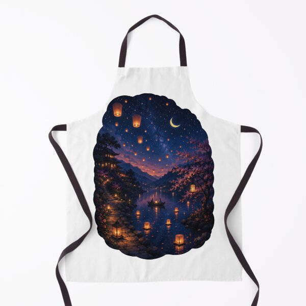 Item preview, Peaceful Moonlit Bridge with Sky Lanterns  designed and sold by Jaideep Walia.