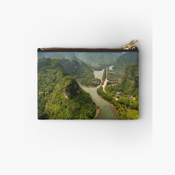 Item preview, Aerial Trang An Peaks - Ninh Binh, Vietnam | Epic Limestone Karst Drone Landscape Art designed and sold by Ross.A.Campbell.