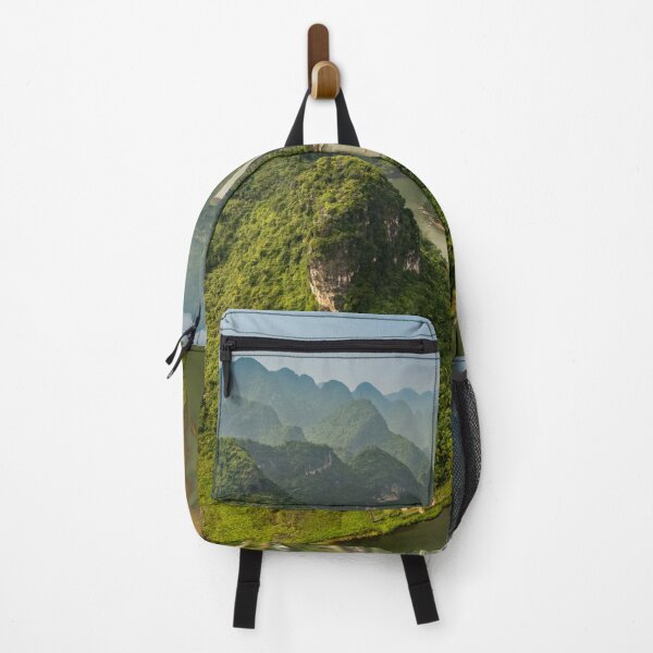 Item preview, Aerial Trang An Peaks - Ninh Binh, Vietnam | Epic Limestone Karst Drone Landscape Art designed and sold by Ross.A.Campbell.