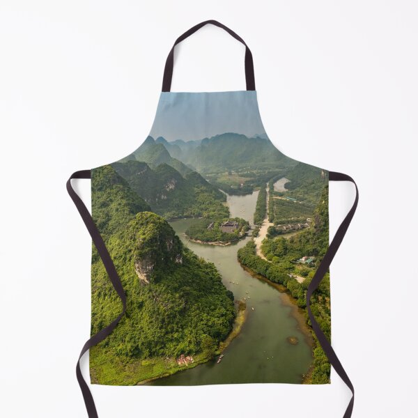 Item preview, Aerial Trang An Peaks - Ninh Binh, Vietnam | Epic Limestone Karst Drone Landscape Art designed and sold by Ross.A.Campbell.
