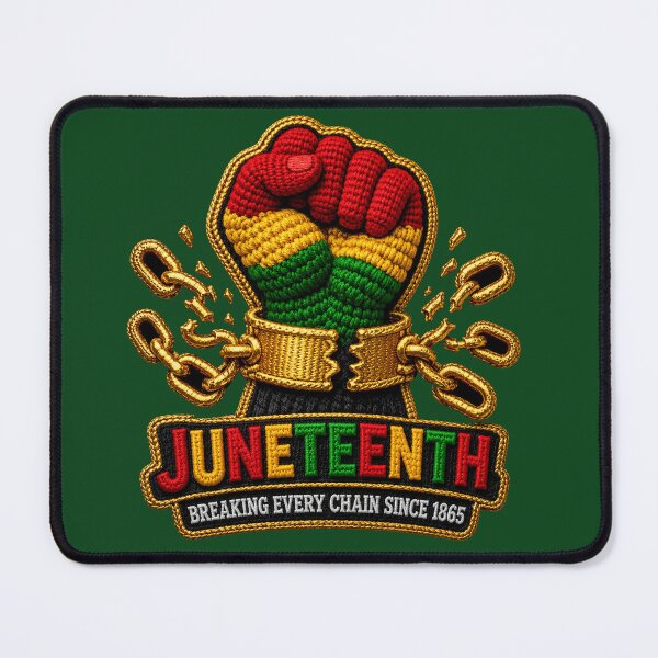 Item preview, Juneteenth Breaking Every Chain Since 1865 Black Power Fist Embroidered Pan African Freedom Day Tee designed and sold by Youngkev-arts.
