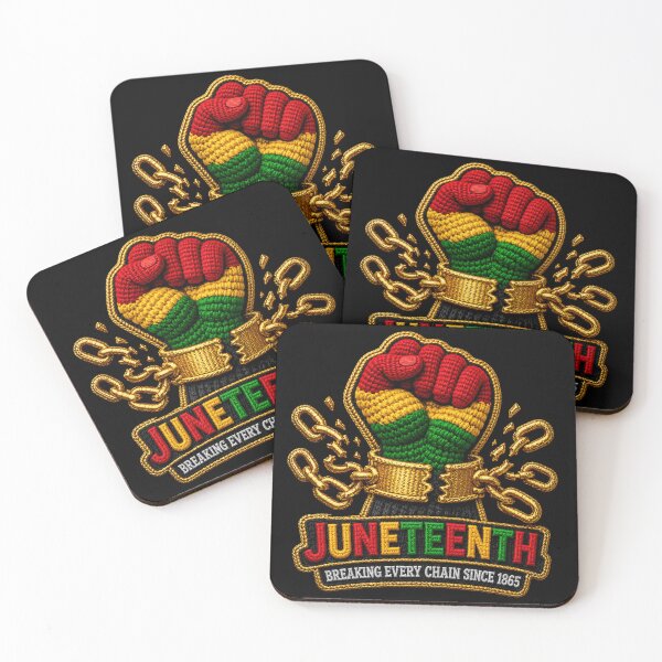 Item preview, Juneteenth Breaking Every Chain Since 1865 Black Power Fist Embroidered Pan African Freedom Day Tee designed and sold by Youngkev-arts.