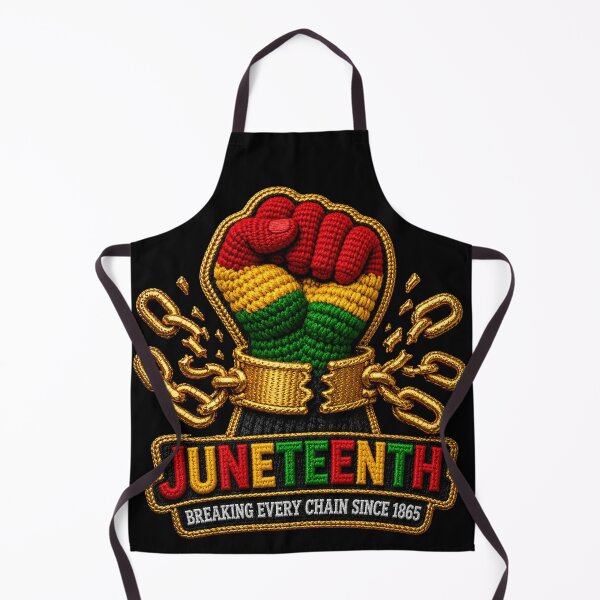 Item preview, Juneteenth Breaking Every Chain Since 1865 Black Power Fist Embroidered Pan African Freedom Day Tee designed and sold by Youngkev-arts.