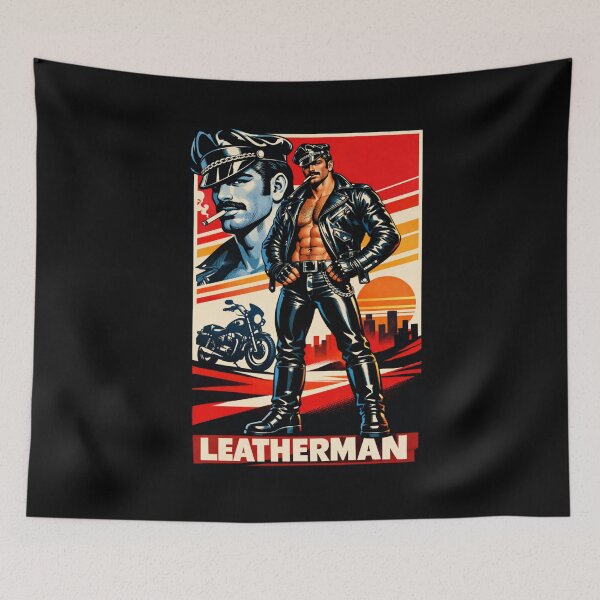 Item preview, Gay Leather Daddy Biker Rough Rider Poster Leder Pride Graphic Design designed and sold by ItsAKinkThing.