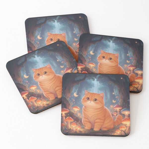 Item preview, Dreamy Forest Cat Under Moonlight designed and sold by Moody Vibes Studio.