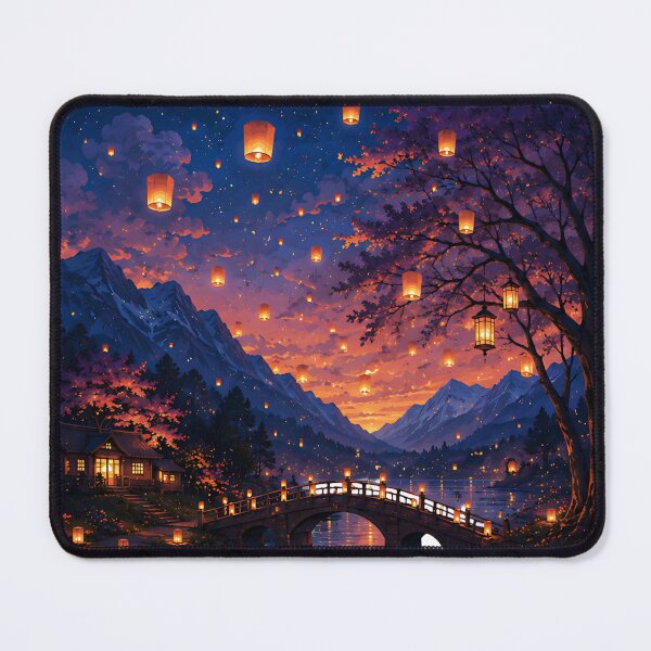 Item preview, Ethereal Nightfall Mountain Village designed and sold by Jaideep Walia.
