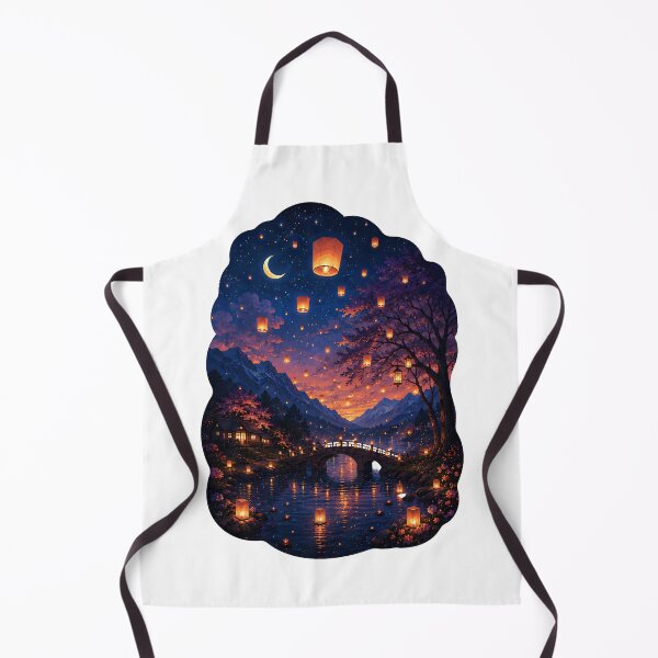 Item preview, Ethereal Nightfall Mountain Village designed and sold by Jaideep Walia.