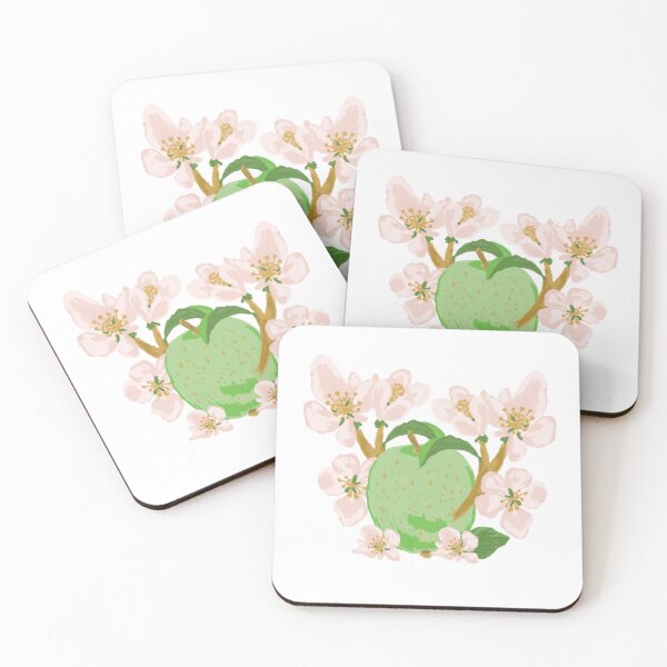 Item preview, Green Apple with Blossom Flowers – Soft Spring Aesthetic Illustration designed and sold by olenapetol.