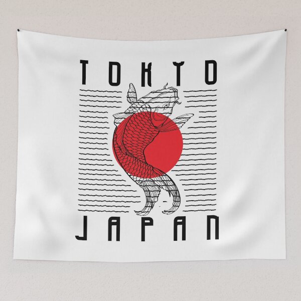 Item preview, Red Koi Fish Japanese Minimalist Circle Design designed and sold by EichStore.