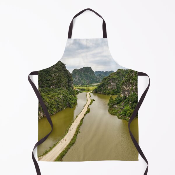 Item preview, Aerial Trang An Peaks - Ninh Binh, Vietnam | Epic Limestone Karst Drone Landscape Art designed and sold by Ross.A.Campbell.
