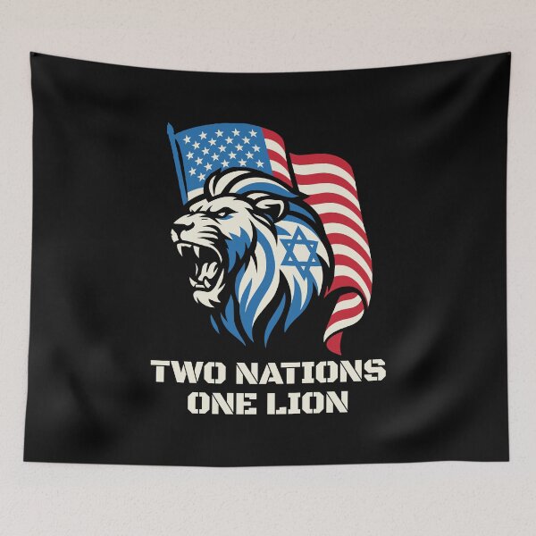 Item preview, USA Israel Two Nations One Lion designed and sold by crouchingpixel.