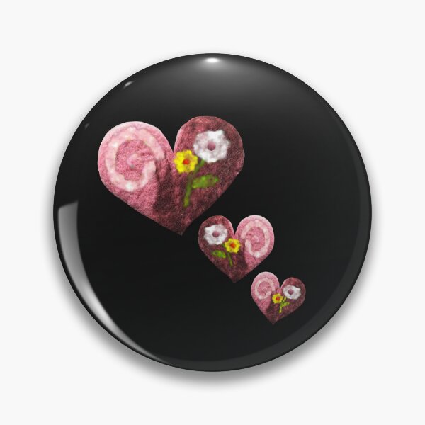 Item preview, Three felt hearts with flowers and spirals designed and sold by creaphyl28.
