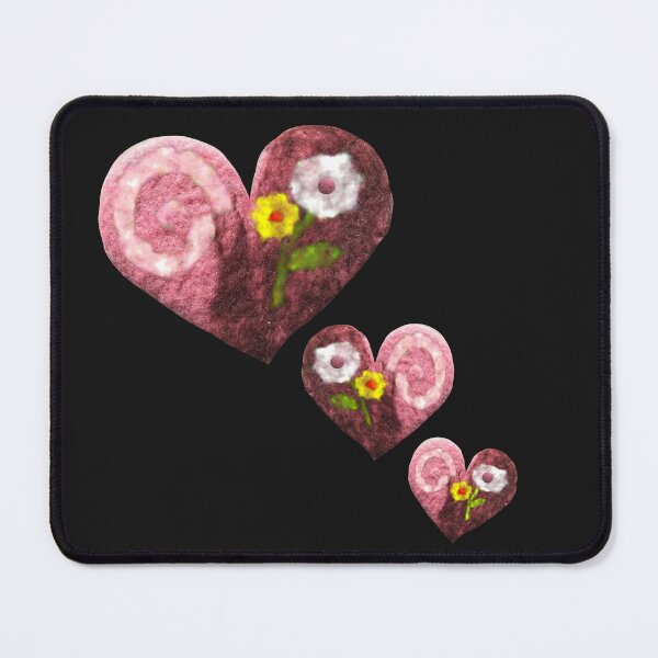 Item preview, Three felt hearts with flowers and spirals designed and sold by creaphyl28.