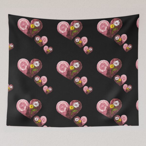 Item preview, Three felt hearts with flowers and spirals designed and sold by creaphyl28.