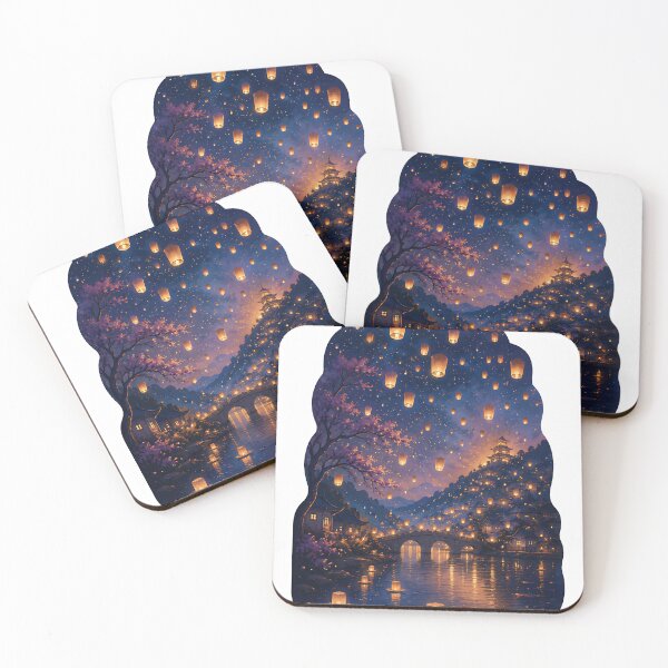 Item preview, Midnight Lantern Festival over Mountain Lake  designed and sold by Jaideep Walia.