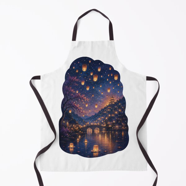 Item preview, Midnight Lantern Festival over Mountain Lake  designed and sold by Jaideep Walia.