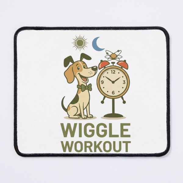 Item preview, Wiggle Workout Happy Beagle with Alarm Clock designed and sold by GiggleInkTees.