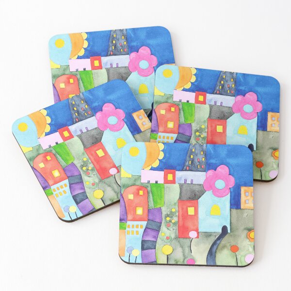 Item preview, Colorful Childhood City Illustration designed and sold by ArtCheri.