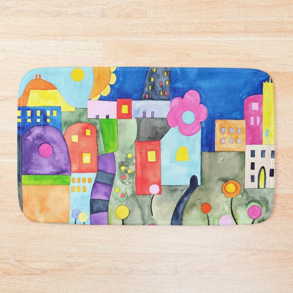 Item preview, Colorful Childhood City Illustration designed and sold by ArtCheri.