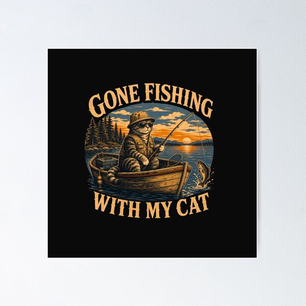 Item preview, Gone Fishing With My Cat designed and sold by AdicretorDesign.