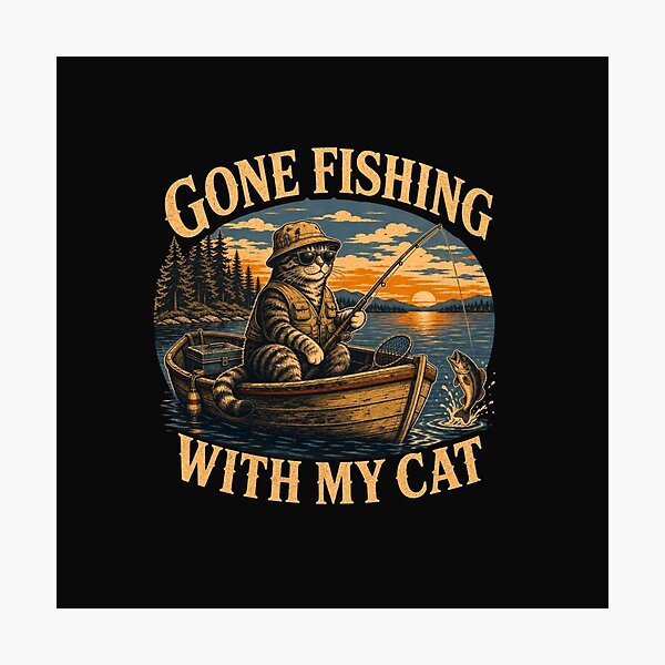 Item preview, Gone Fishing With My Cat designed and sold by AdicretorDesign.