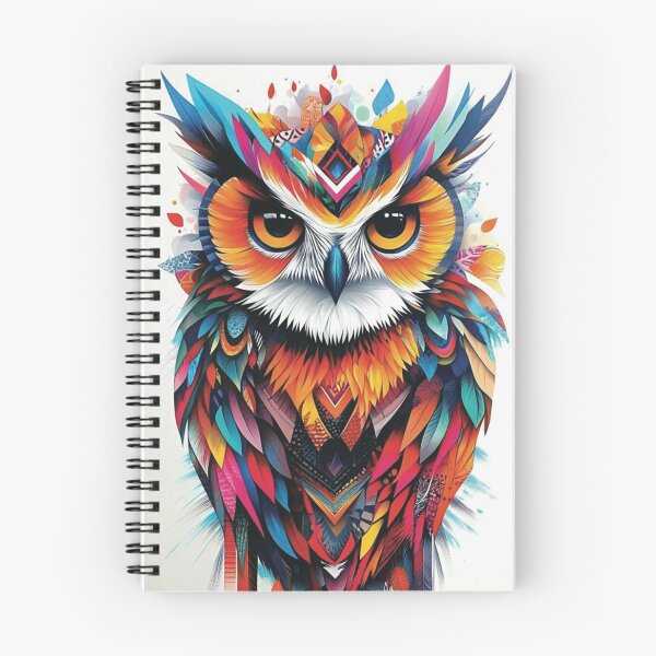 Item preview, Vibrant Colorful Owl - Geometric Tribal Bird Art designed and sold by Hou$e of Art .