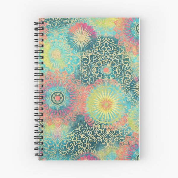 Item preview, Playful Vintage Mandala — Turquoise & Brights with Gold Flecks designed and sold by Jandedan.