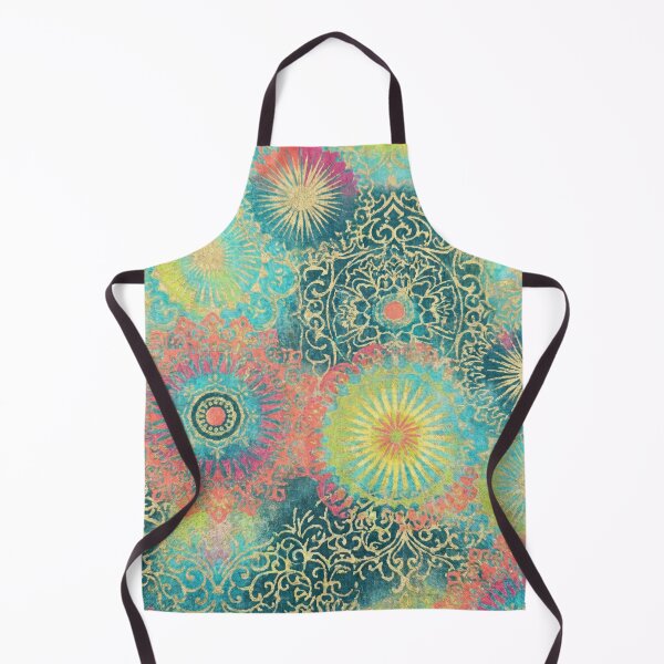 Item preview, Playful Vintage Mandala — Turquoise & Brights with Gold Flecks designed and sold by Jandedan.