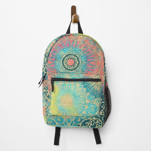 Item preview, Playful Vintage Mandala — Turquoise & Brights with Gold Flecks designed and sold by Jandedan.