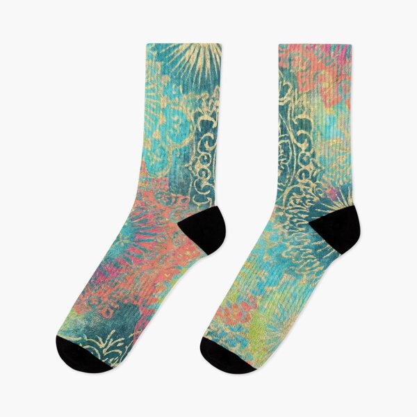 Item preview, Playful Vintage Mandala — Turquoise & Brights with Gold Flecks designed and sold by Jandedan.