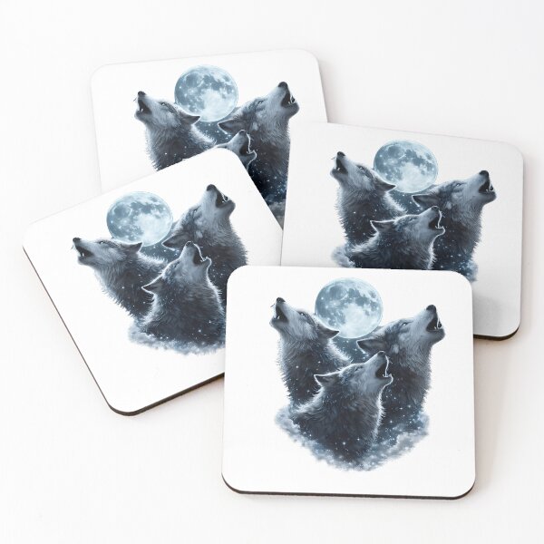 Item preview, Vintage Three Howling Wolves Moon T-Shirt Design - Retro 90s Wildlife Graphic Print designed and sold by Melia-Store.